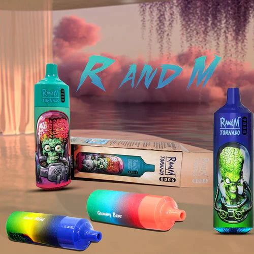 Box of 10 RandM Tornado 9000 Puffs Disposable Vape 0mg TPD Compliant