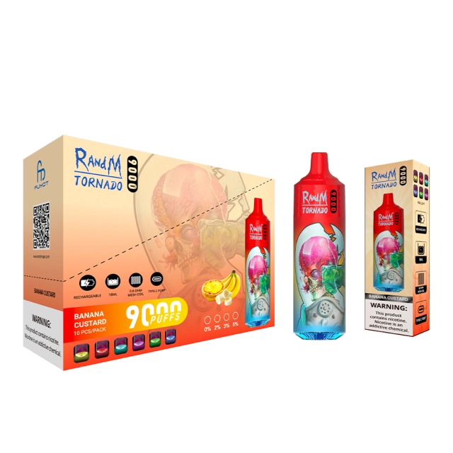 Box of 10 RandM Tornado 9000 Puffs Disposable Vape 0mg TPD Compliant