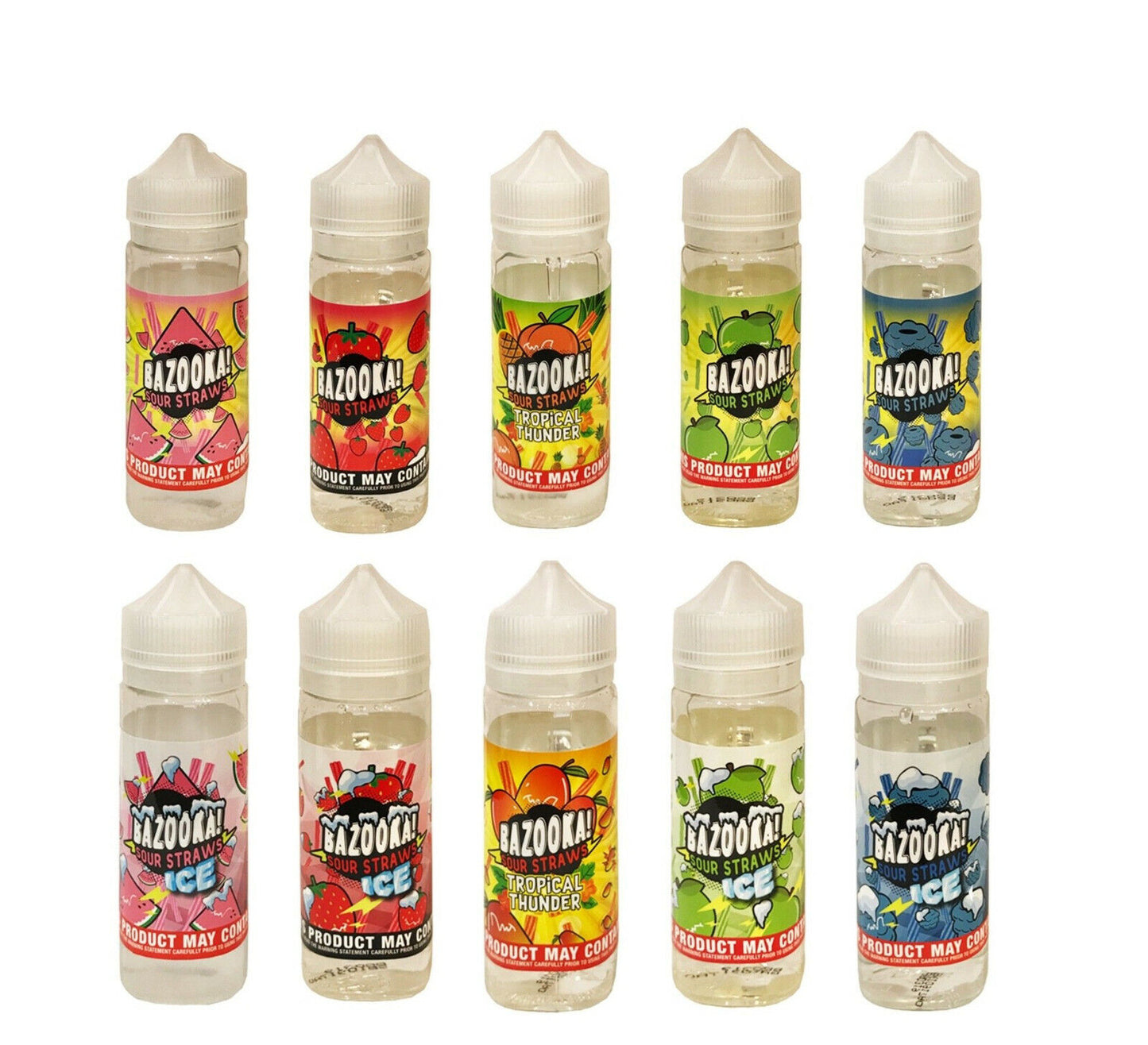 Bazooka Sour Straws 100ML E-liquid No Nicotine TPD Compliant