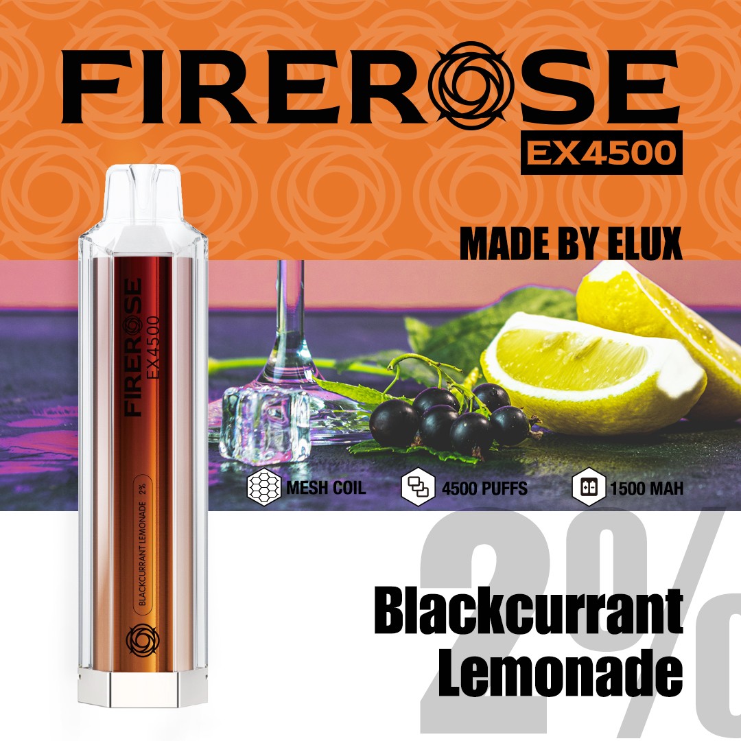 Box of Elux Fire Rose EX4500 Disposable Vape 4500 Puffs 2% Nicotine UK Best Seller