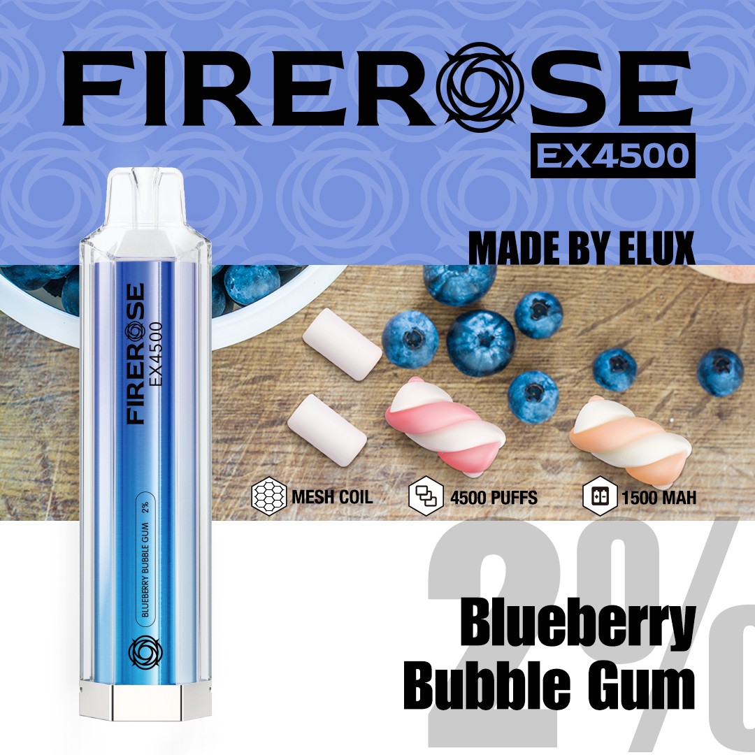 Box of Elux Fire Rose EX4500 Disposable Vape 4500 Puffs 2% Nicotine UK Best Seller