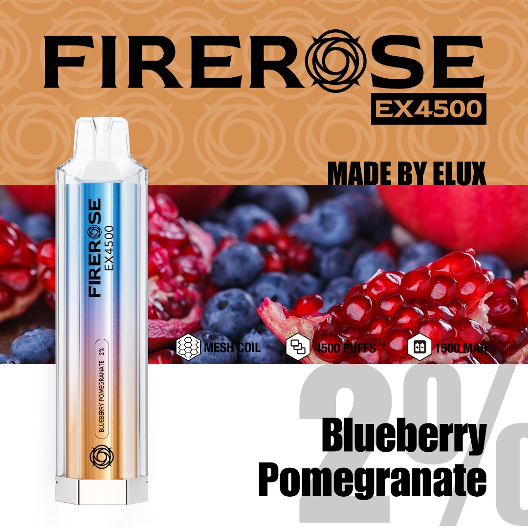 Box of Elux Fire Rose EX4500 Disposable Vape 4500 Puffs 2% Nicotine UK Best Seller