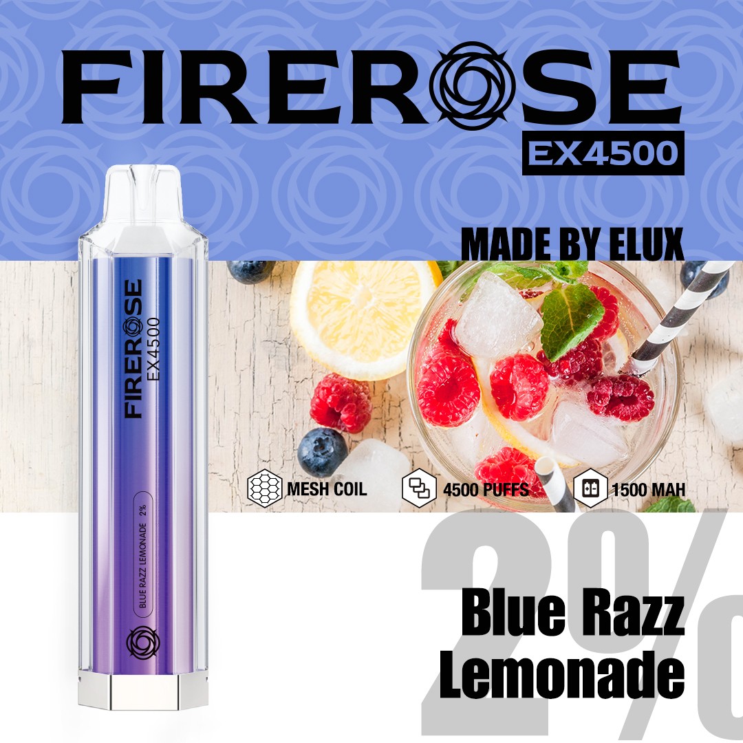 Box of Elux Fire Rose EX4500 Disposable Vape 4500 Puffs 2% Nicotine UK Best Seller