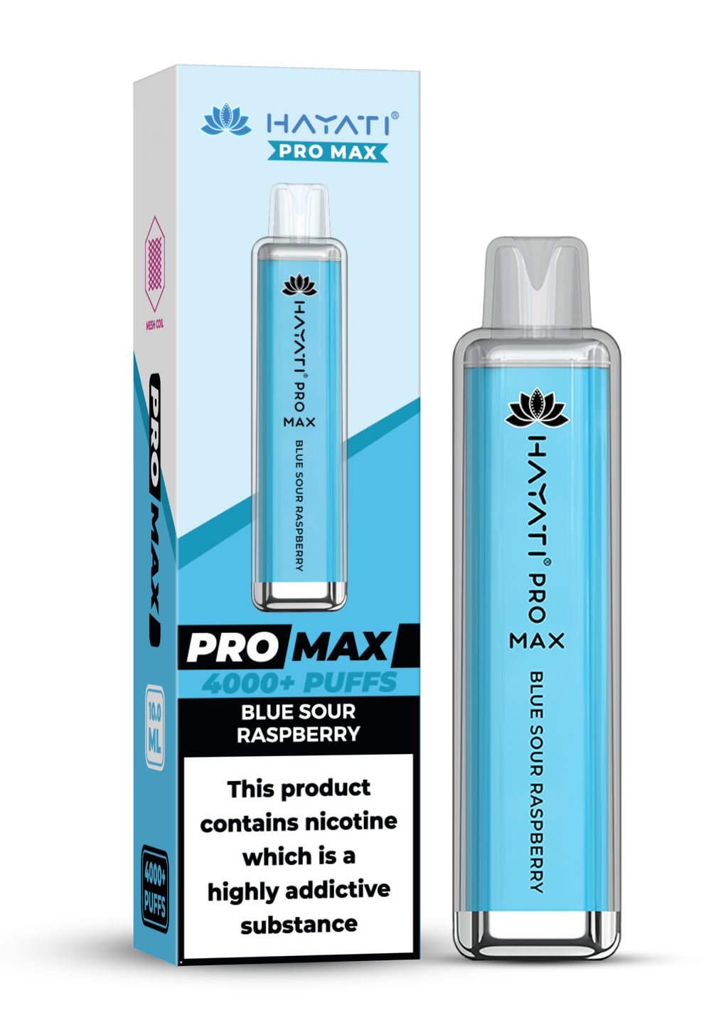 Box of Hayati Crystal Pro Max 4000 0% No Nicotine Disposable Vape