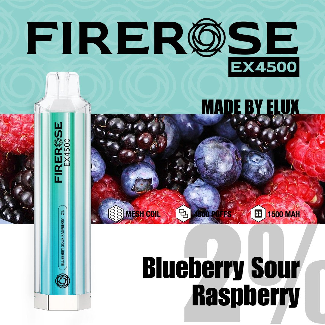 Box of Elux Fire Rose EX4500 Disposable Vape 4500 Puffs 2% Nicotine UK Best Seller