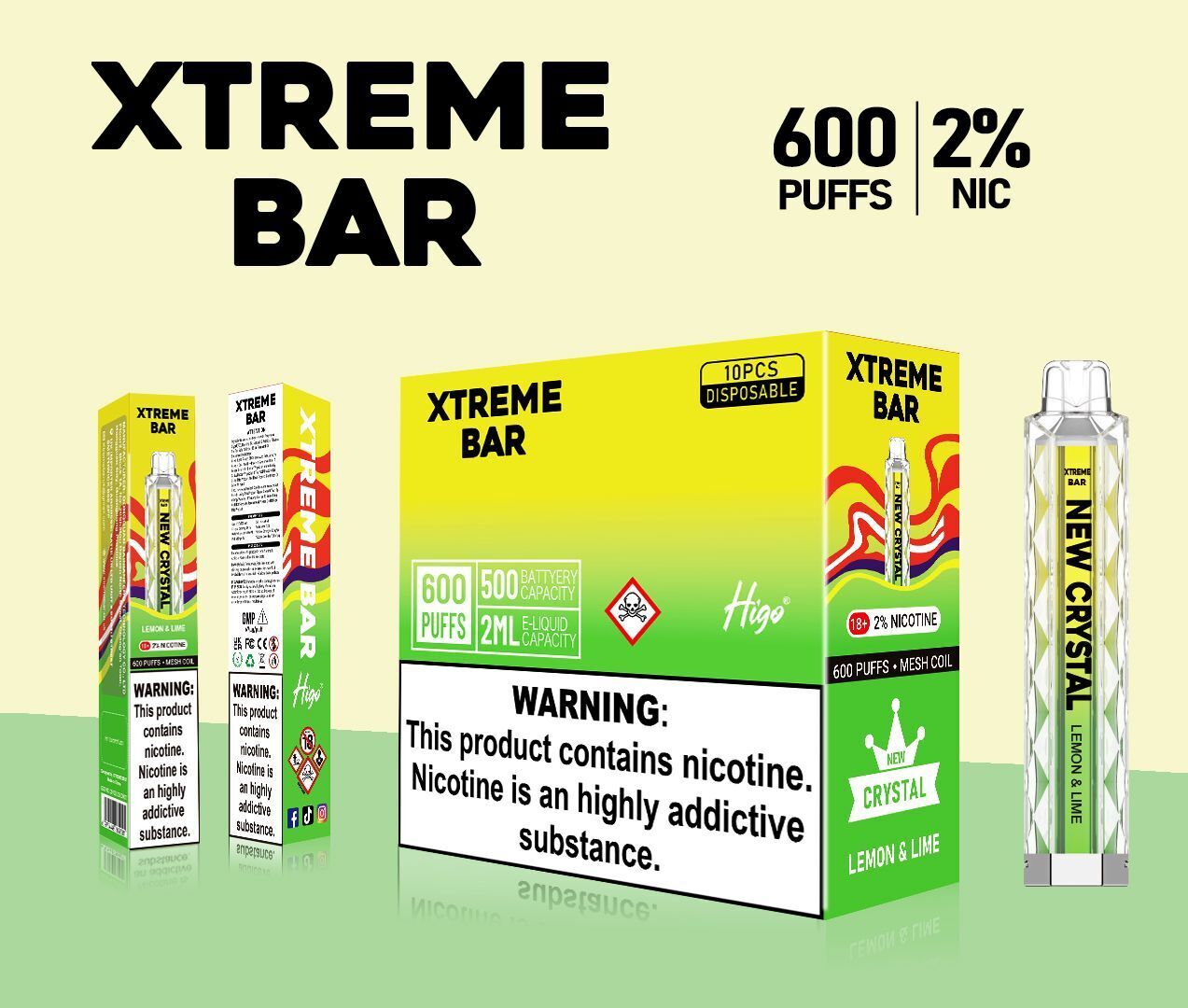 Xtreme Crystal Bar Disposable Vape 600 puffs 20mg Buy 3 Get 1 Free vapestation Xtreme Crystal Bar Disposable Vape 600 puffs 20mg Buy 3 Get 1 Free vapestation