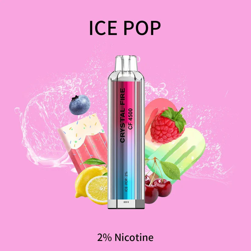 Crystal Fire Disposable Vape 4500 Puffs 2% Nic - Irresistible and Trendy