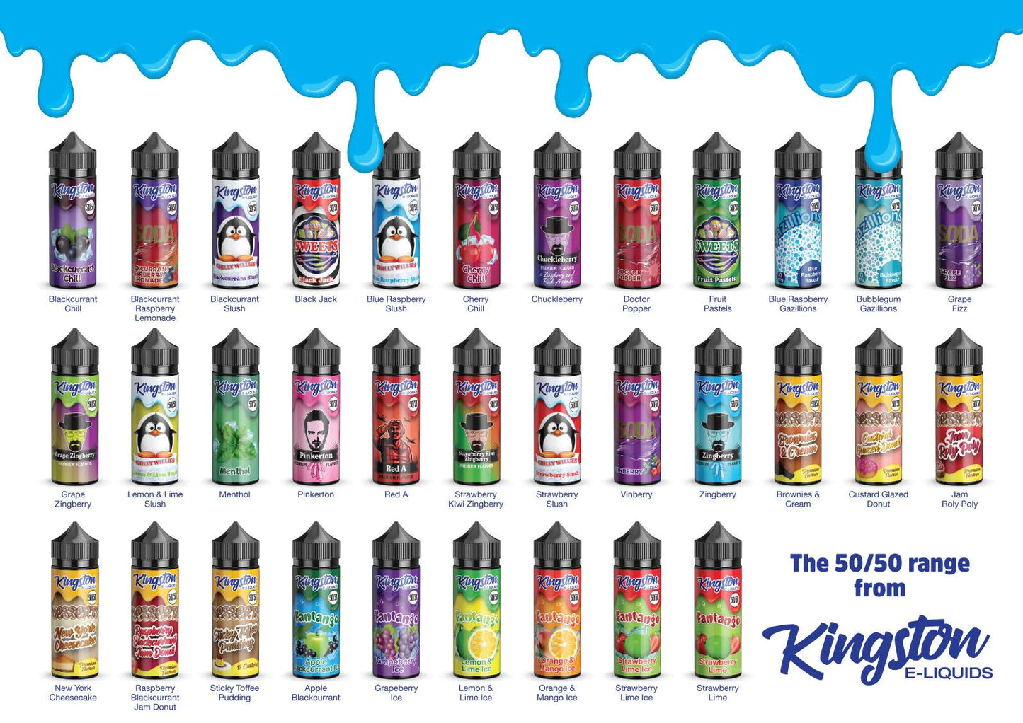 Kingston 100ml Premium E-liquid 0mg No Nicotine 70VG/30PG Best Discount Price