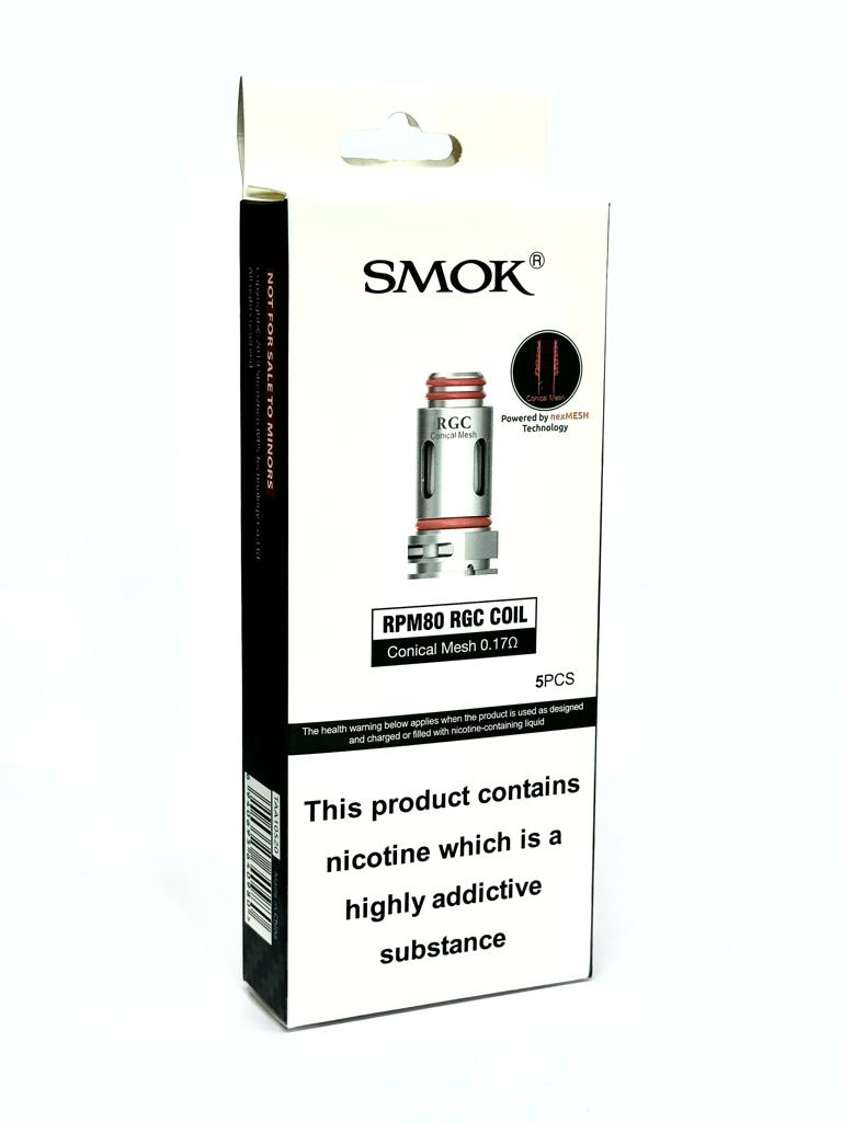 SMOK RPM80 RGC Coil Conical Mesh 0.17Ω, DC 0.6 (40W-80W) Pack Of 5 TPD Complaint