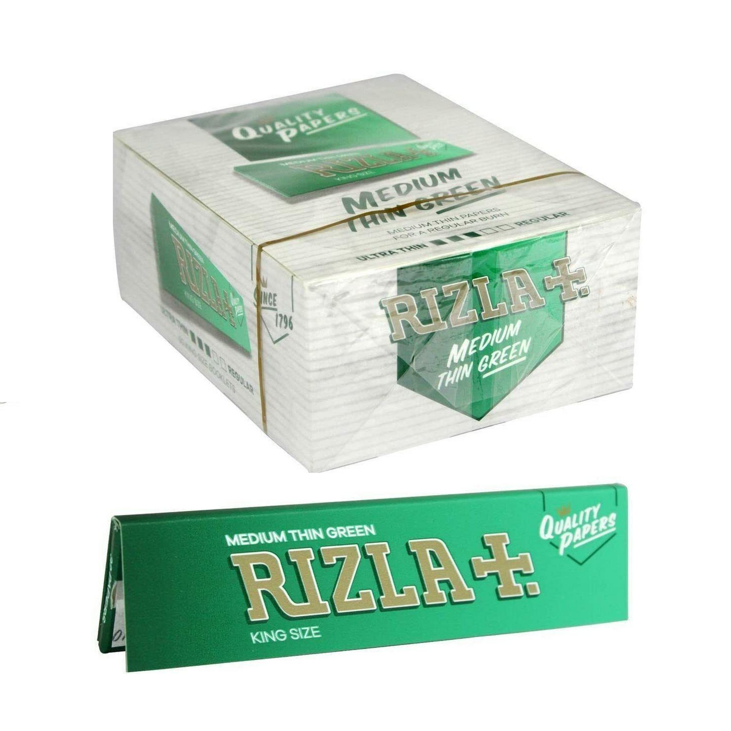 Rizla Medium Thin Green King Size Cigarette Corners Rolling Papers 100% Genuine
