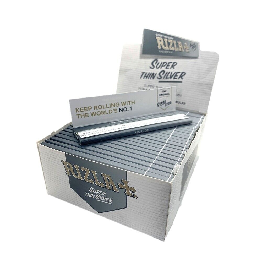 Rizla Silver King Size Super Thin Slim Cigarette Genuine Smoking Rolling Papers