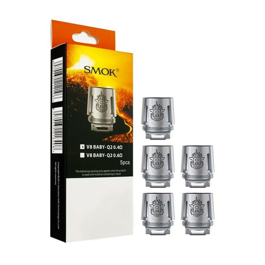 SMOK V8 Baby Q2 Dual Core 0.4Ω, 0.6Ω Pack Of 5