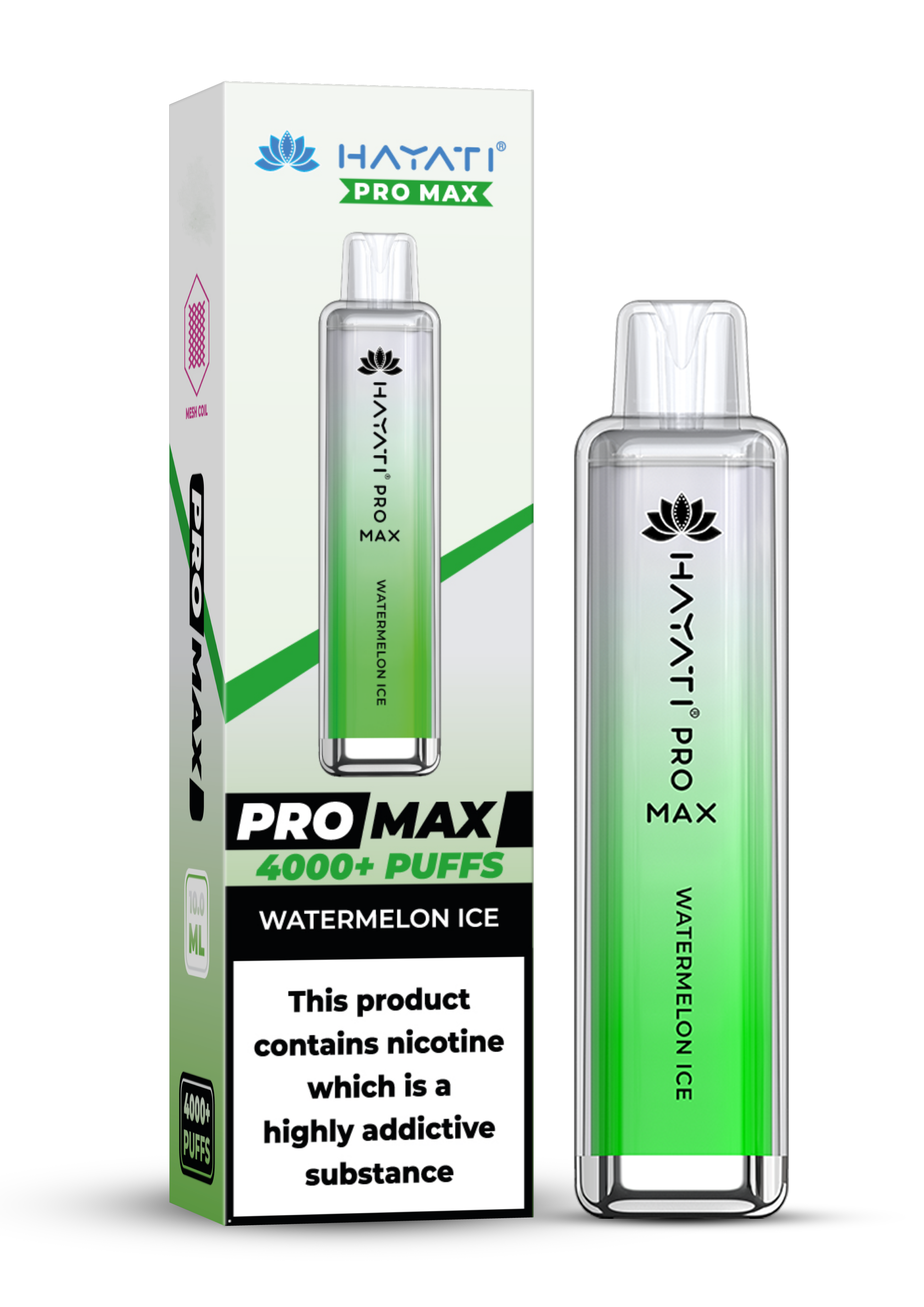 Box of Hayati Crystal Pro Max 4000 0% No Nicotine Disposable Vape