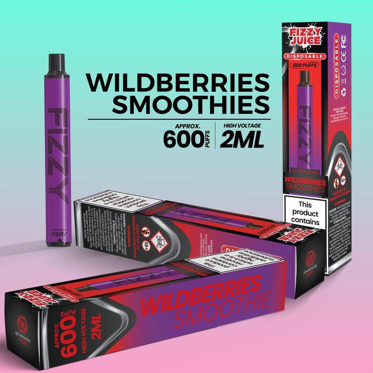 Fizzy Juice Disposable Bar 600 Puffs 550mAh Buy 3 Get 1 Free (Add 4)