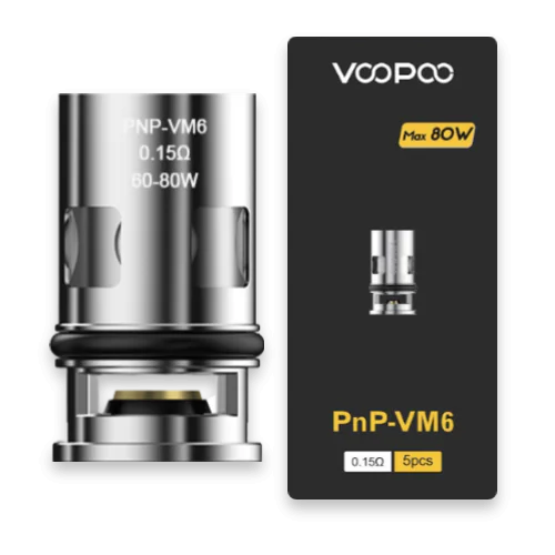 VooPoo PnP Coils YC-C/ R1/ R2/ C1/ VM1/ VM4/5/6 Pack Of 5 TPD Compliant