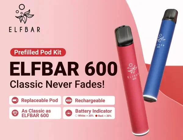 Box Elf Bar 600 Prefilled Pods Kit | Rechargeable Vape | Best Seller in UK [10 variations]