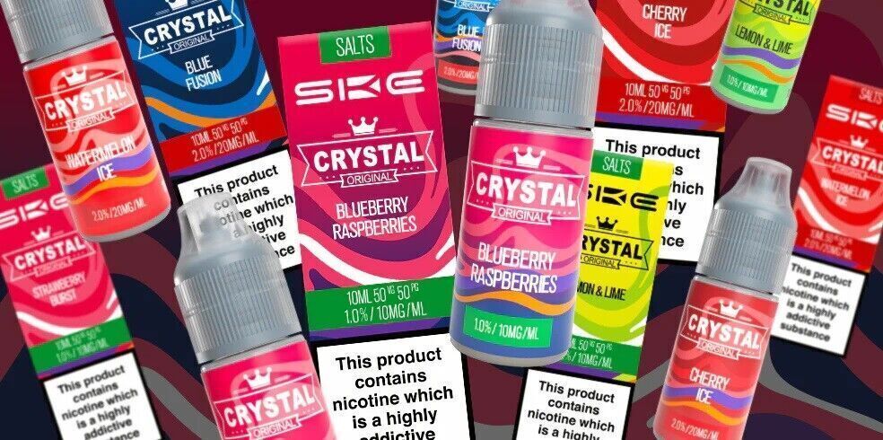 SKE Crystal Nic Salt 10ml E Liquid Vape Juice 10mg 20mg Buy 3 Get 1 FREE