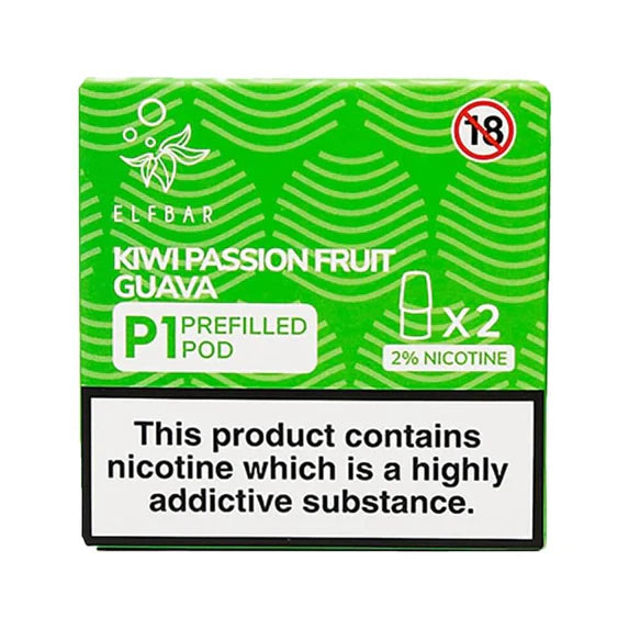 Elf Bar P1 500 Puff Pack of 2 Pre-filled P1 Pod 2ml